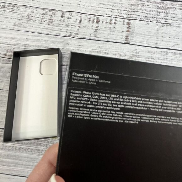 Apple iPhone 13 Pro Graphite Black Empty Box w/ Sticker Inserts Charger Only - Picture 8 of 8